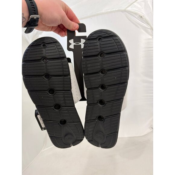 Under Armour UA M ignite pro slides black white mens shoes size 13 3026023 003 main image 4
